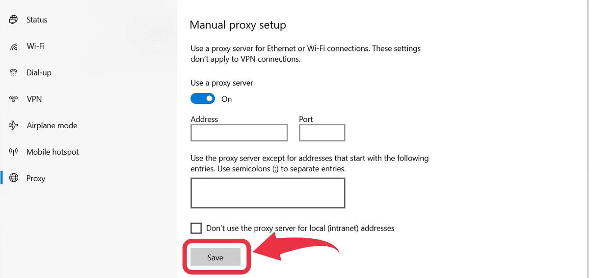 Manual Proxy Setup | CyberCrew